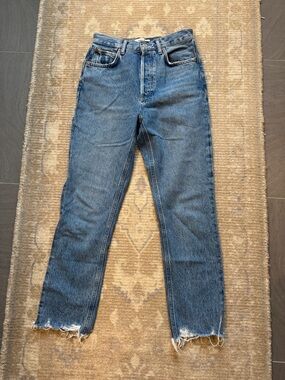 Agolde Light Wash Straight Jeans